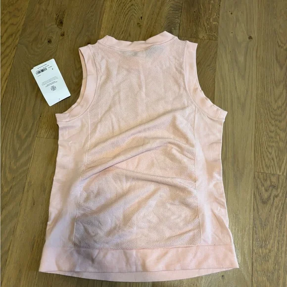 NWT Athleta Orchid Pink Seamless Fitted Ruched Foresthill Wool Ascent Tank M - Picture 3 of 7
